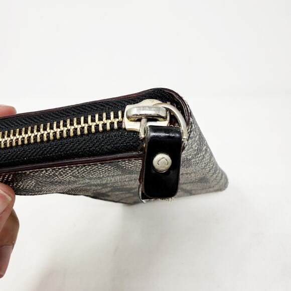 [Kate Spade] Neda Black Pebbled Leather Ace of Spades Zip Around Wallet *FLAW* - Picture 10 of 12